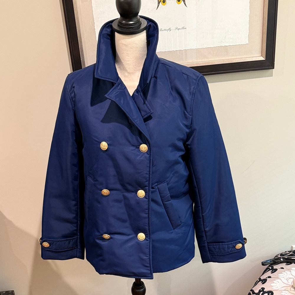 J. Crew Royal Blue Pea Coat with Gold Buttons